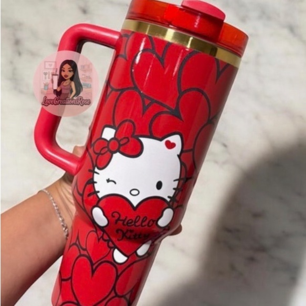 Stanley Hello Kitty Heart Tumbler - Red - Picture 4 of 4